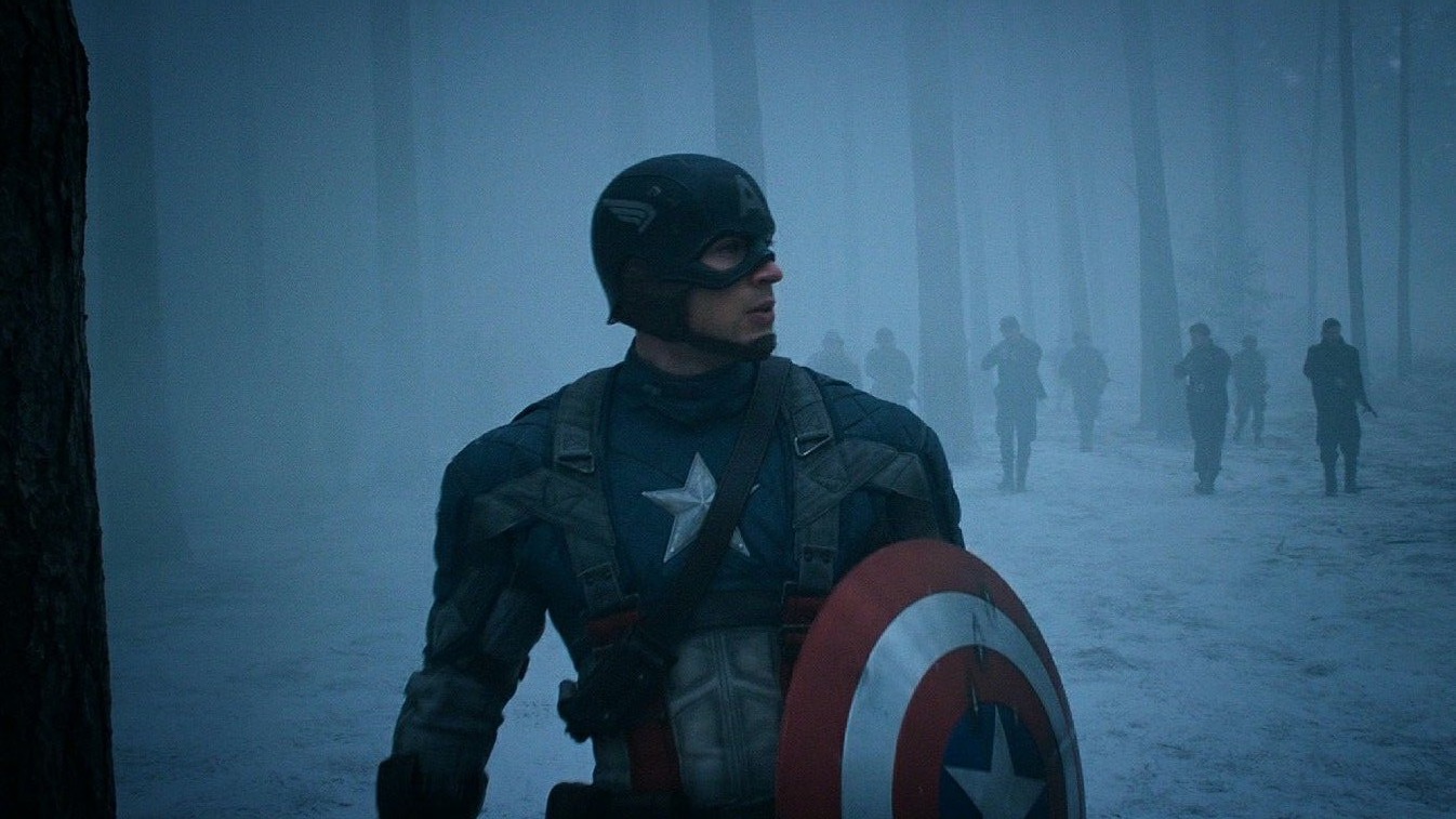 Captain America snowy battlefield background